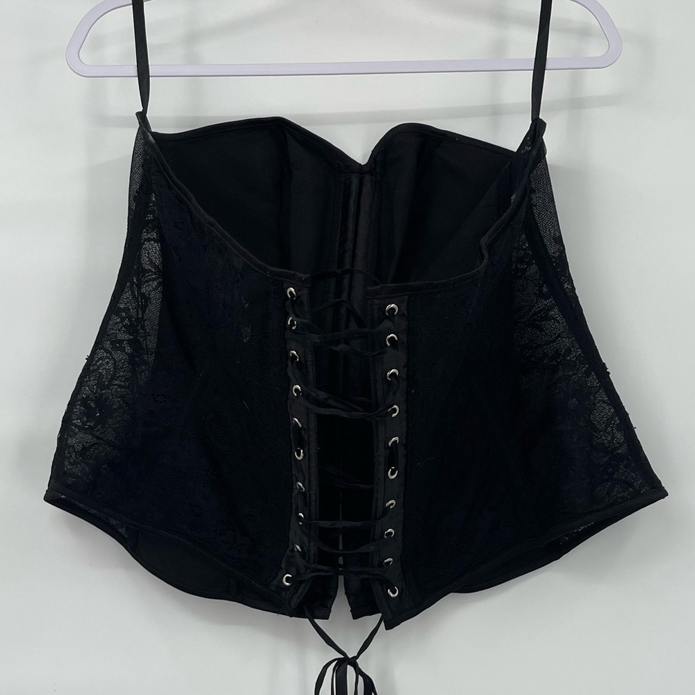 Adore me black lace corset lingerie top - Picture 4 of 10